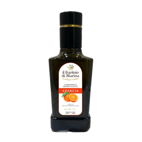 Olio in bottiglia aromatizzato all’arancia